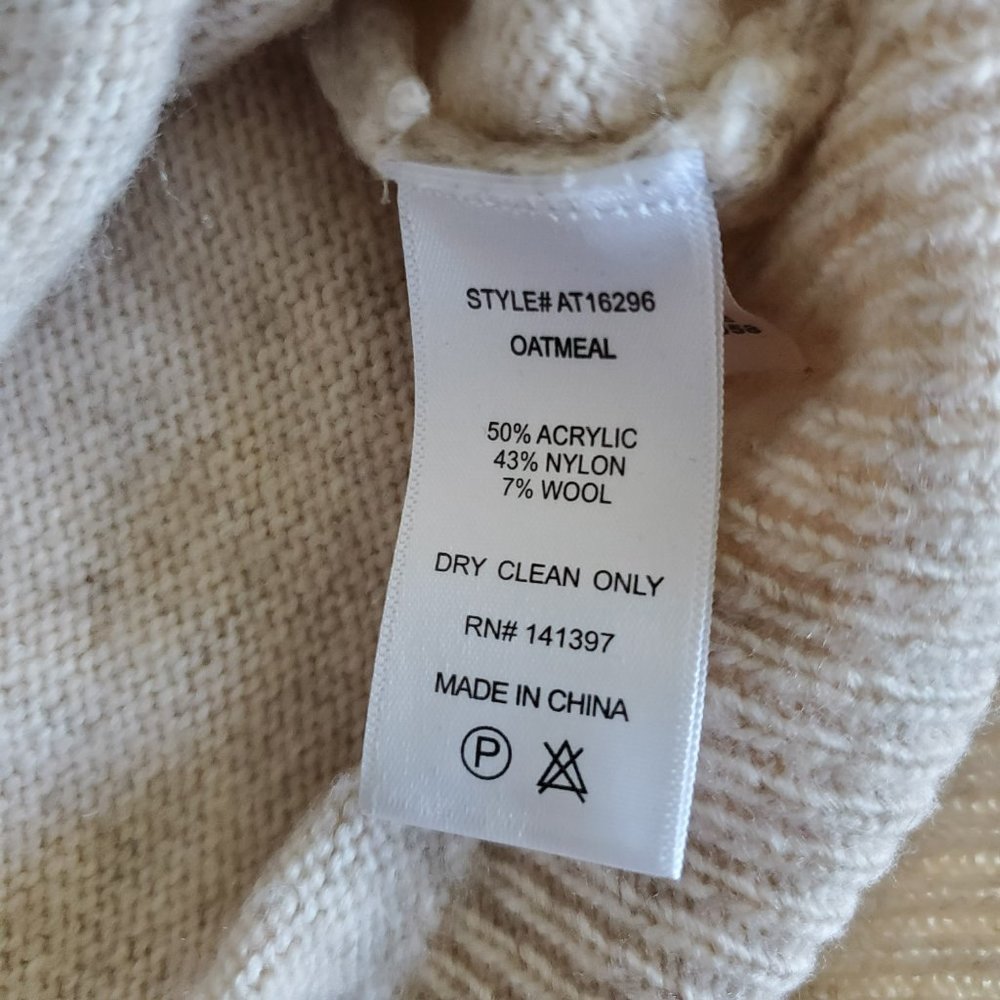 ASTR the Label | Beige Wool Blend Pleated Wrap Front Sweater (Size M) - Picture 10 of 12